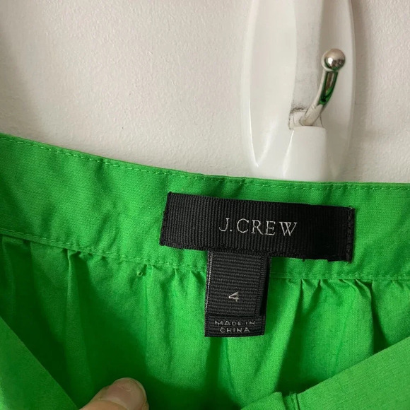 J.  Crew 100% Cotton Button Front Shirt Dress Green Size 4 - Picture 8 of 9